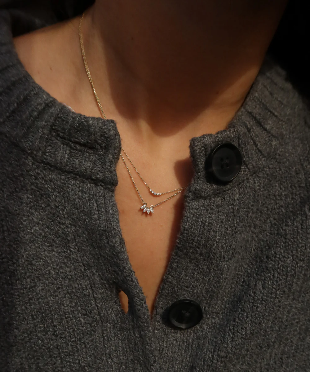 COVE MINI CURVED DIAMOND NECKLACE - Image 11