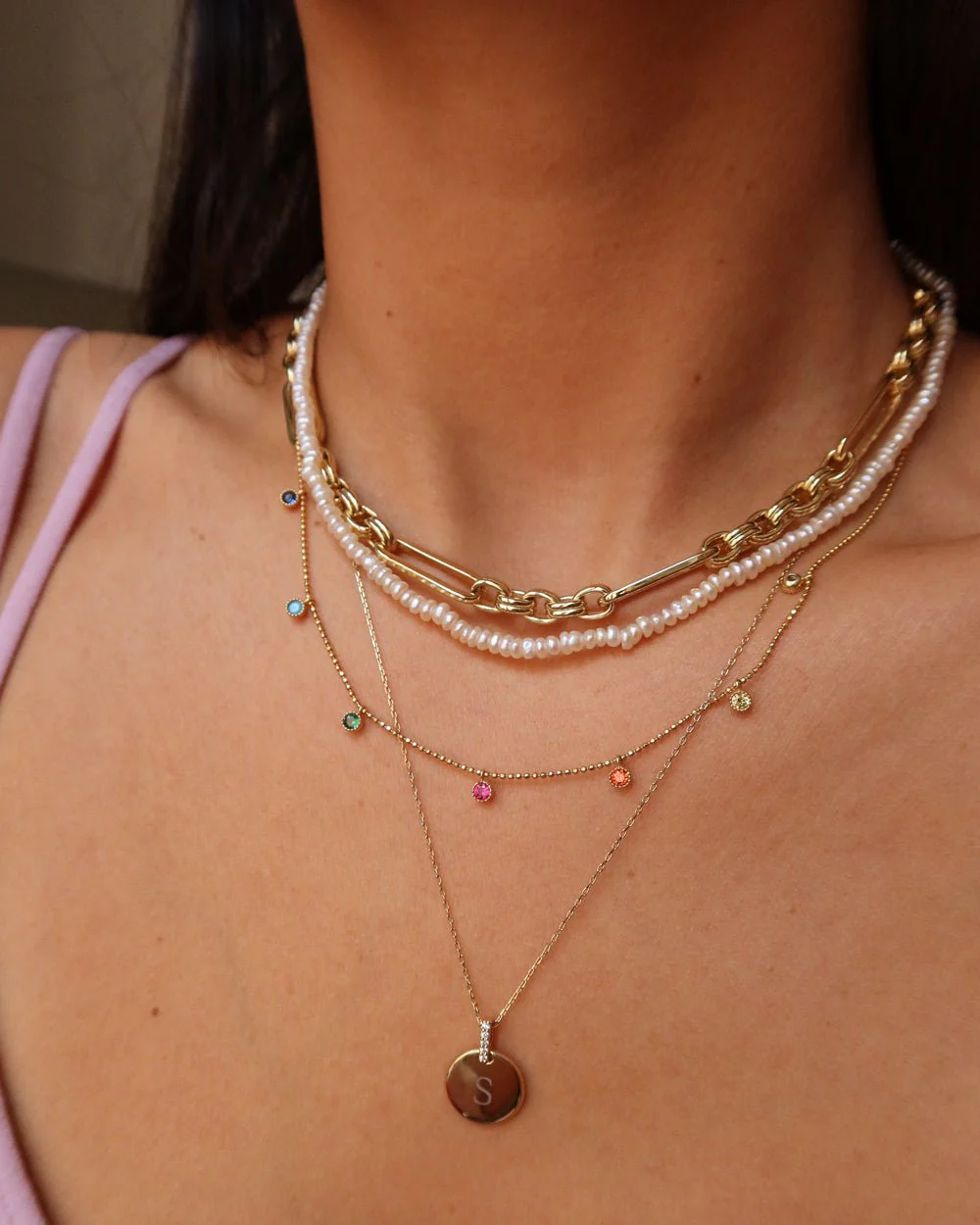 LAURA LINKED LAYERING NECKLACE - Image 8