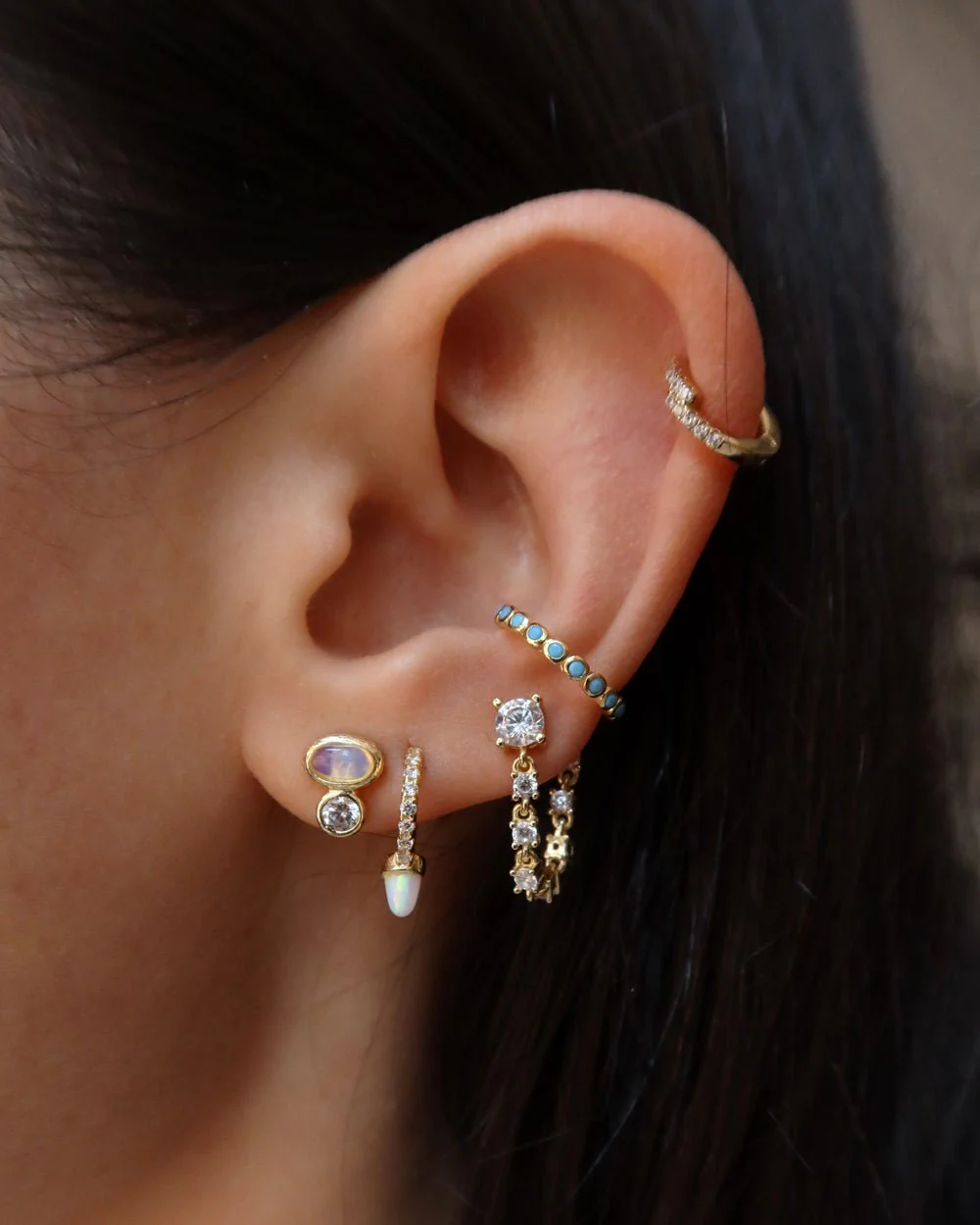 LILLA OPAL SPIKE PAVÉ HUGGIES - Image 12