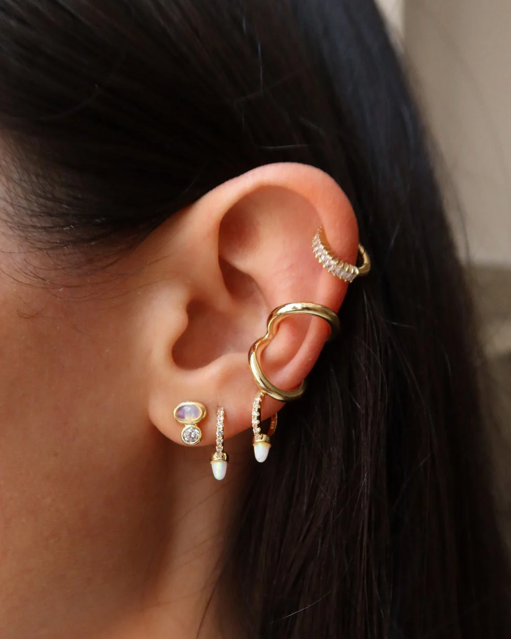 LILLA OPAL SPIKE PAVÉ HUGGIES - Image 3