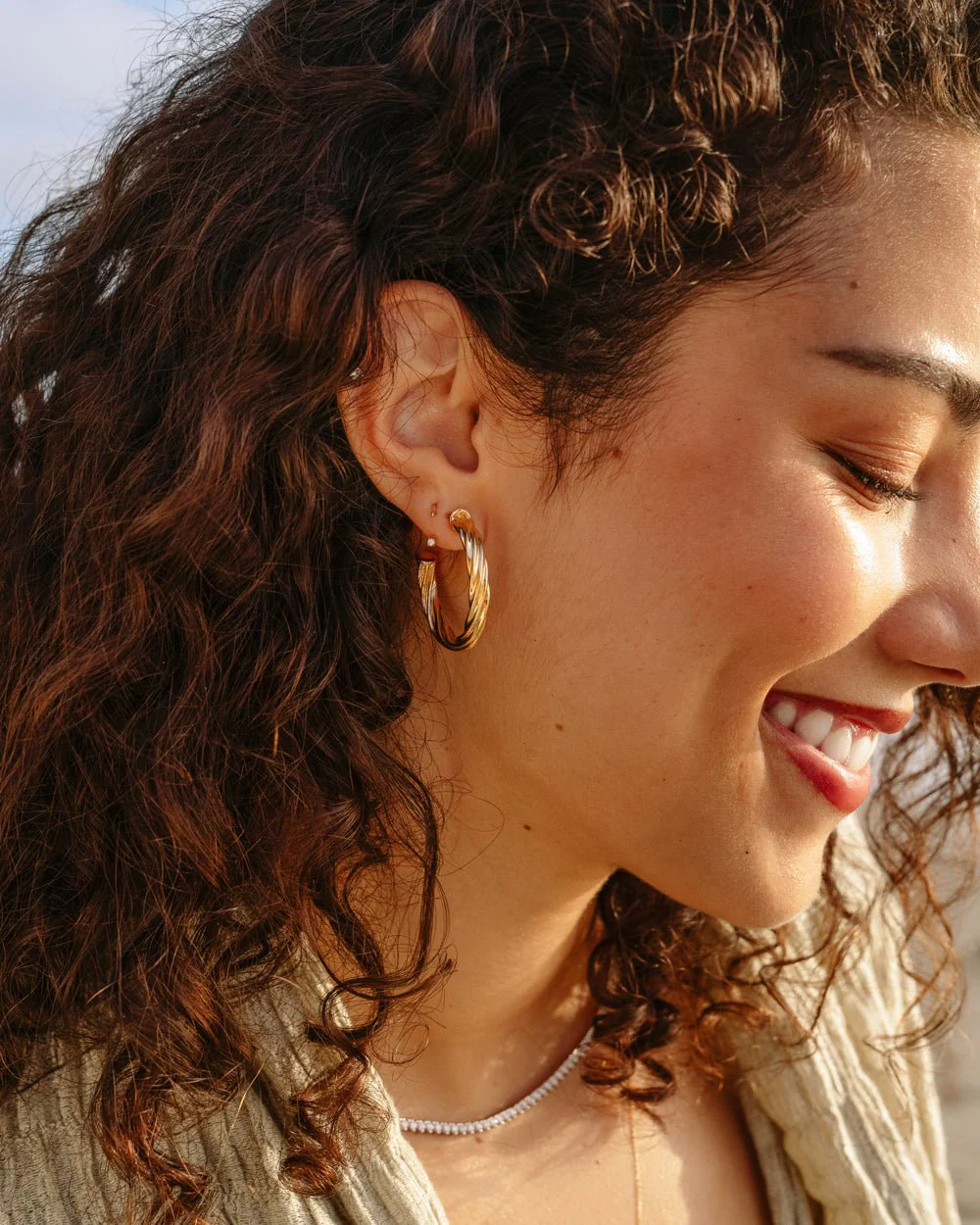 TEGAN TWISTED ROPE HOOPS - Image 5