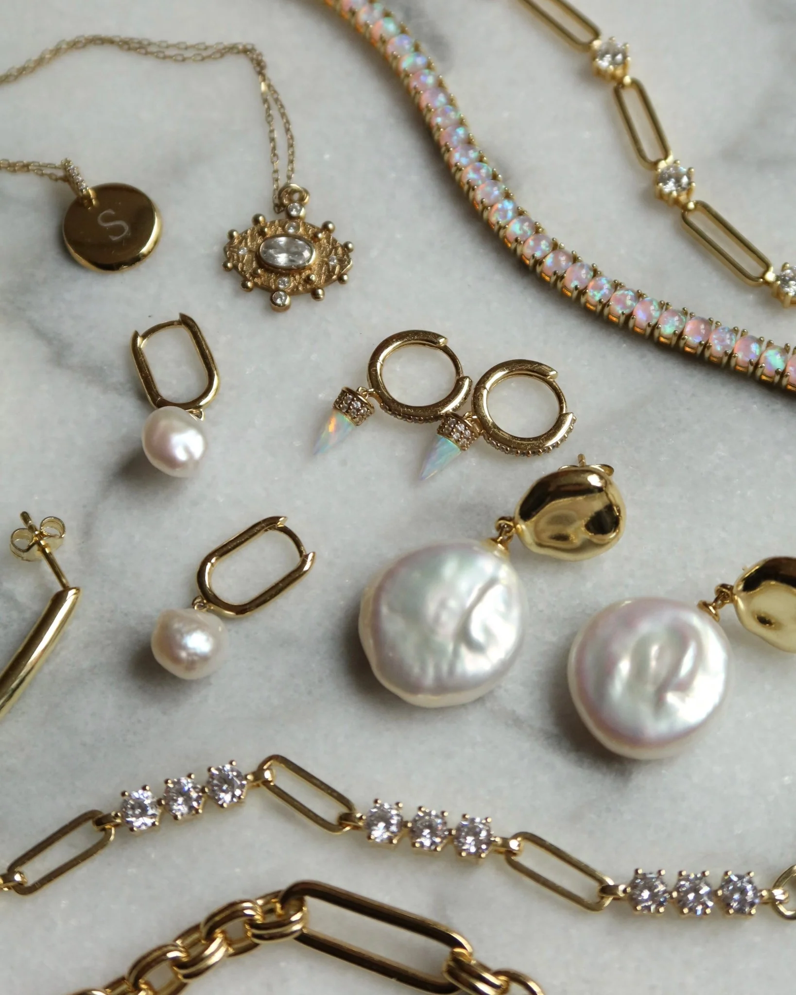 CRISTINA PEARL DROP SQUARE HUGGIES - Image 7