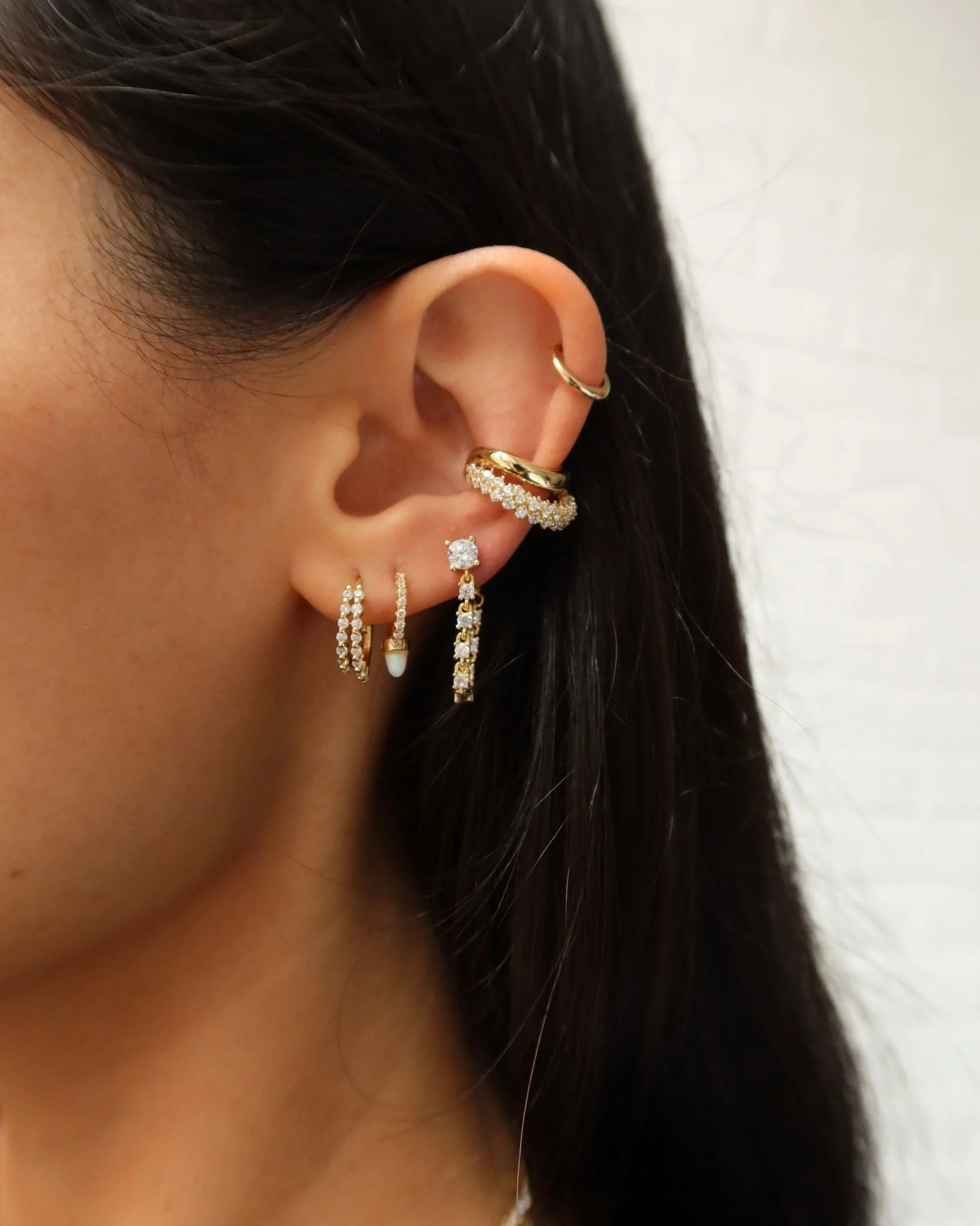 LILLA OPAL SPIKE PAVÉ HUGGIES - Image 5